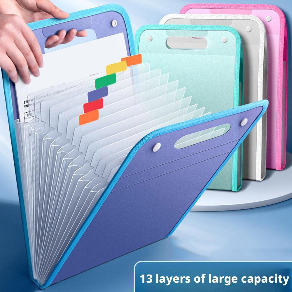 Document Scanner Portable - Pastas de Arquivo com 13 Bolsos,