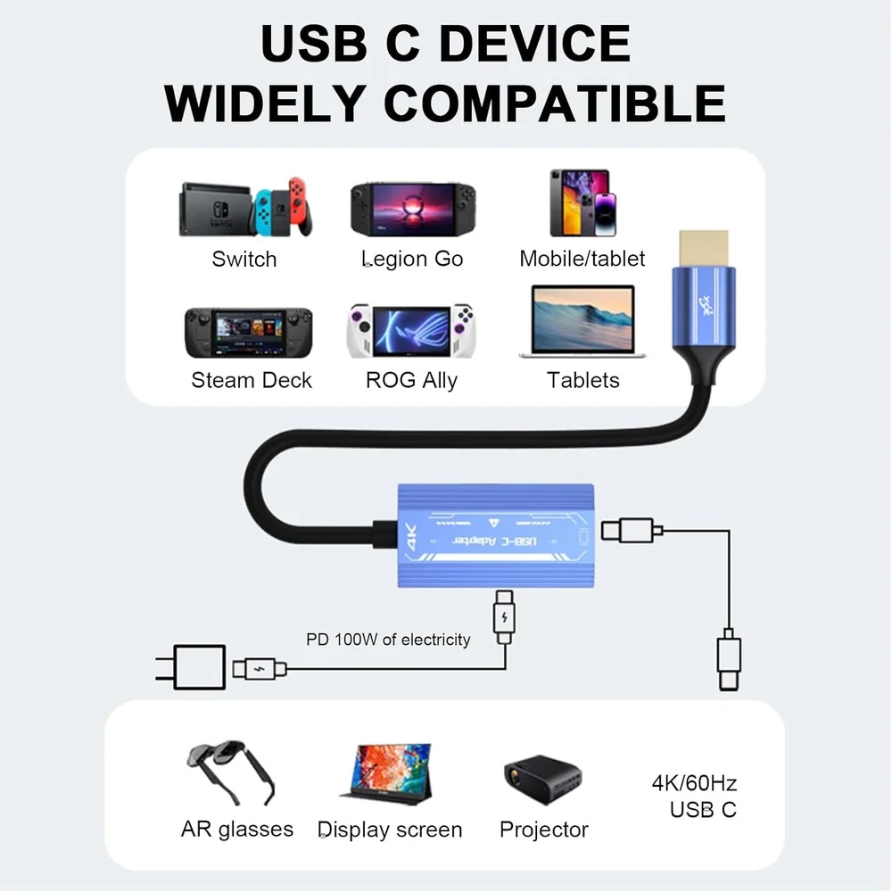 Adaptador de vídeo compatível  - Usb C To Hdmi avaliação e preço